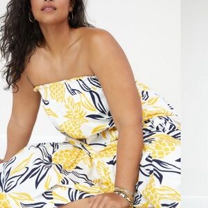 Anthropologie Yellow and Blue Maxi Dress